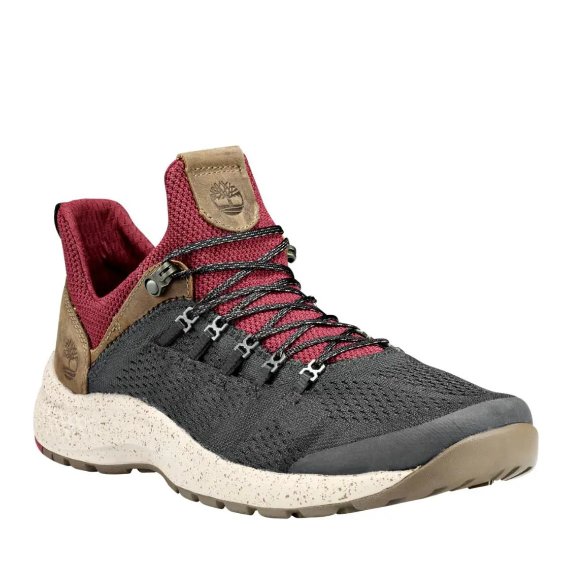 Flyroam Trail Low Sneakers (1NXZ, 1NZR, 1NVO, 1REK Men`s Flyroam Trail Low Sneakers 1NXZ 1NZR 1NVO 1REK 4 Colors BLACK/BURGUNDY - 1REK by Timberland