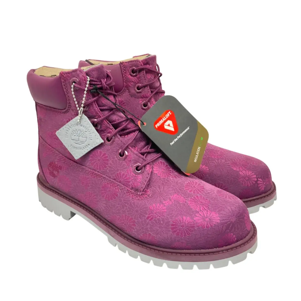Timberland Kid’s 6 Premium Waterproof Boots A174B Magenta-floral Size 5.5M