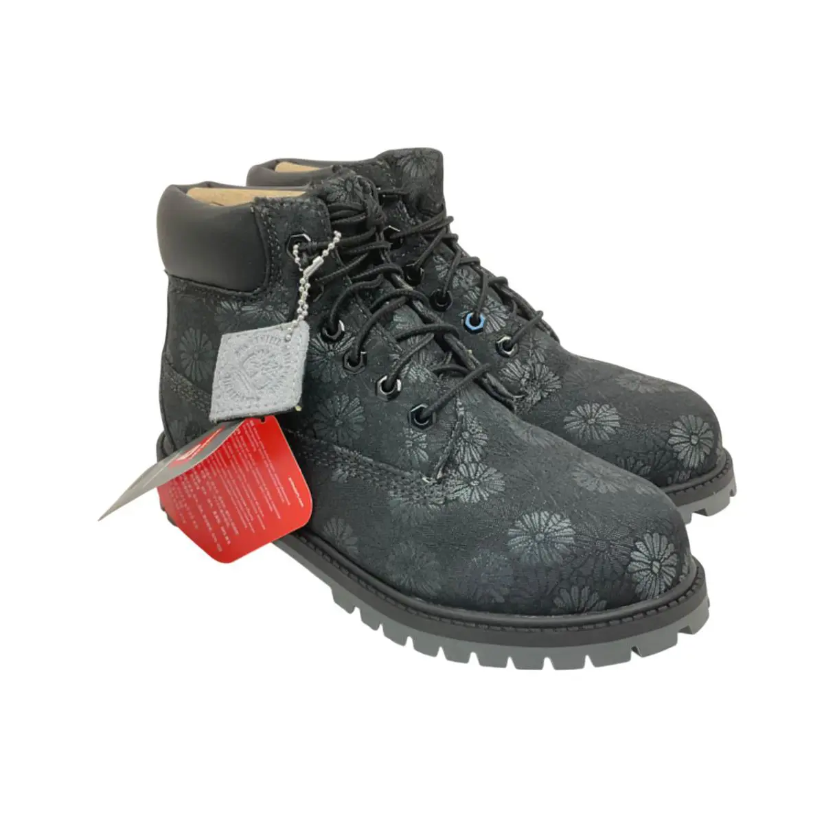 Timberland Kid’s 6 Premium Waterproof Boots A177P Black-floral Size 12.5D