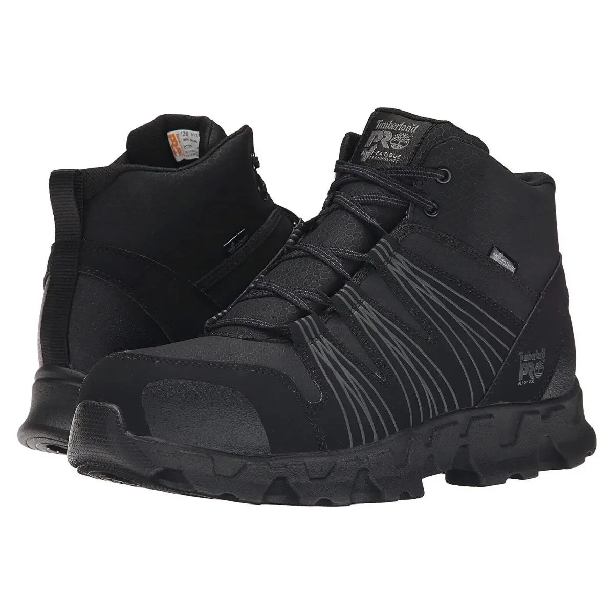 Man`s Boots Timberland Pro Powertrain Mid Alloy Safety Toe Esd Size 12 - black/gray