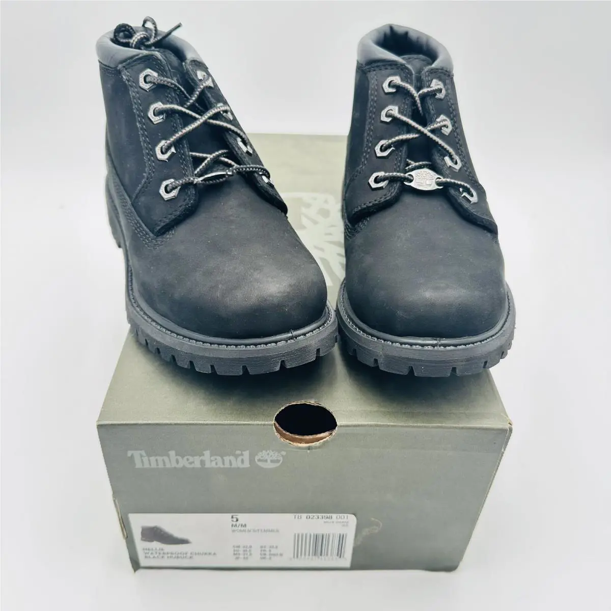 Timberland Women’s Nellie Chukka Double Sole Waterproof Black Boots Shoes Size 5