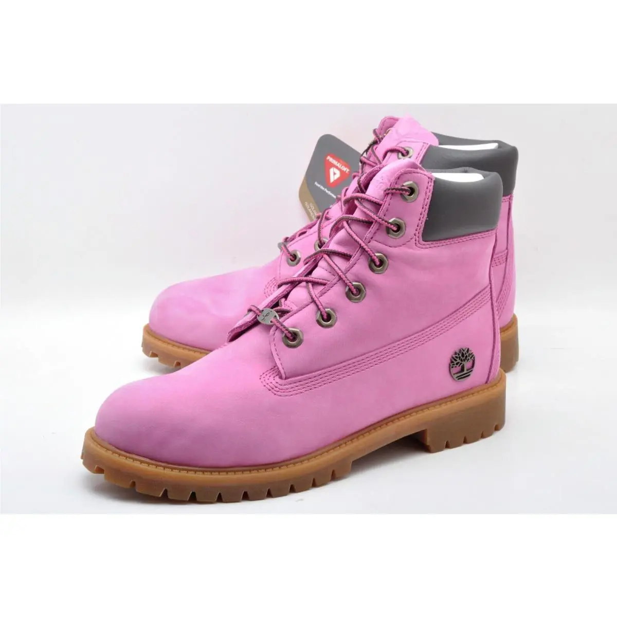 Timberland Youth GS 6 Inch Premium Waterproof Nubuck Boots Pink 1590A US 6.5M