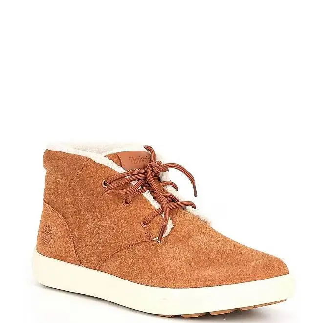 Men`s Timberland Ashwood Park Warm Lined Chukka Boot Rust Suede Size 11 - Brown