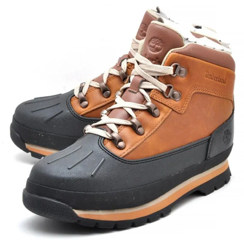 Timberland Youth GS Eurohiker Shell Toe Duck Boots Tan Brown A1LTT US 4.5M