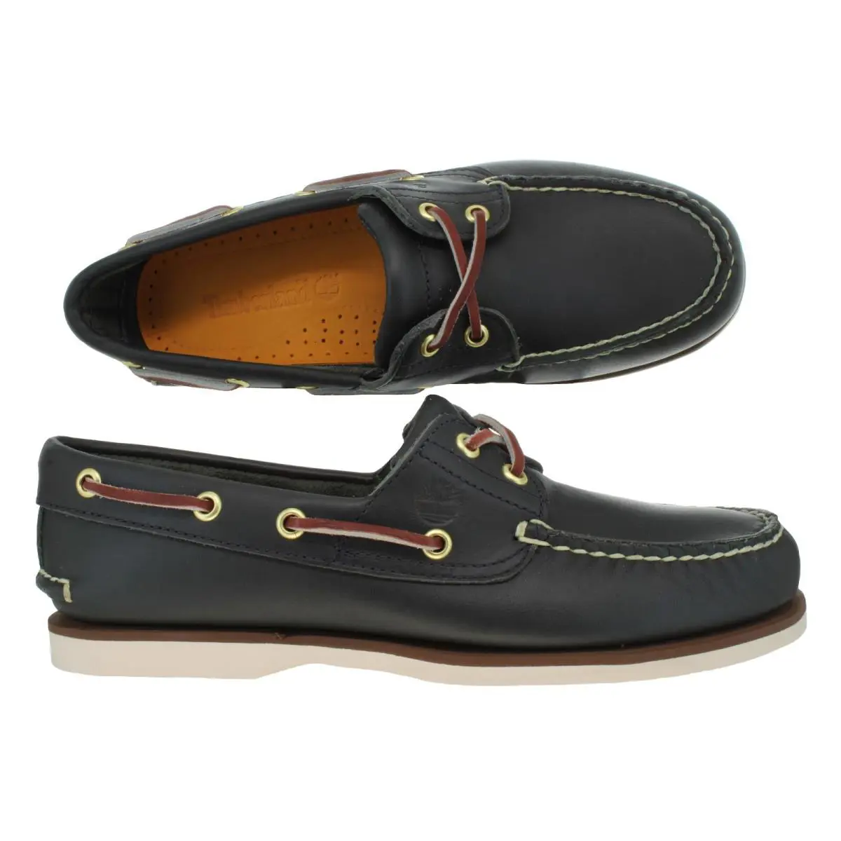 Timberland Men`s Classic Boat Shoes Blue Casual Leather Shoes Size 7.5 - Blue