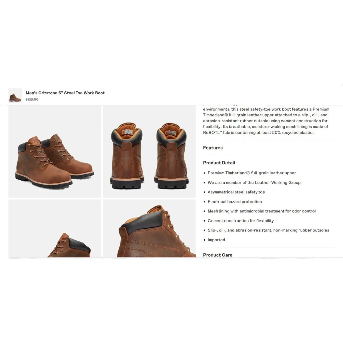 Timberland shoes - Timberland Pro® Gritstone 6 Inch Steel Safety Toe - A1Q8D - Brown 6