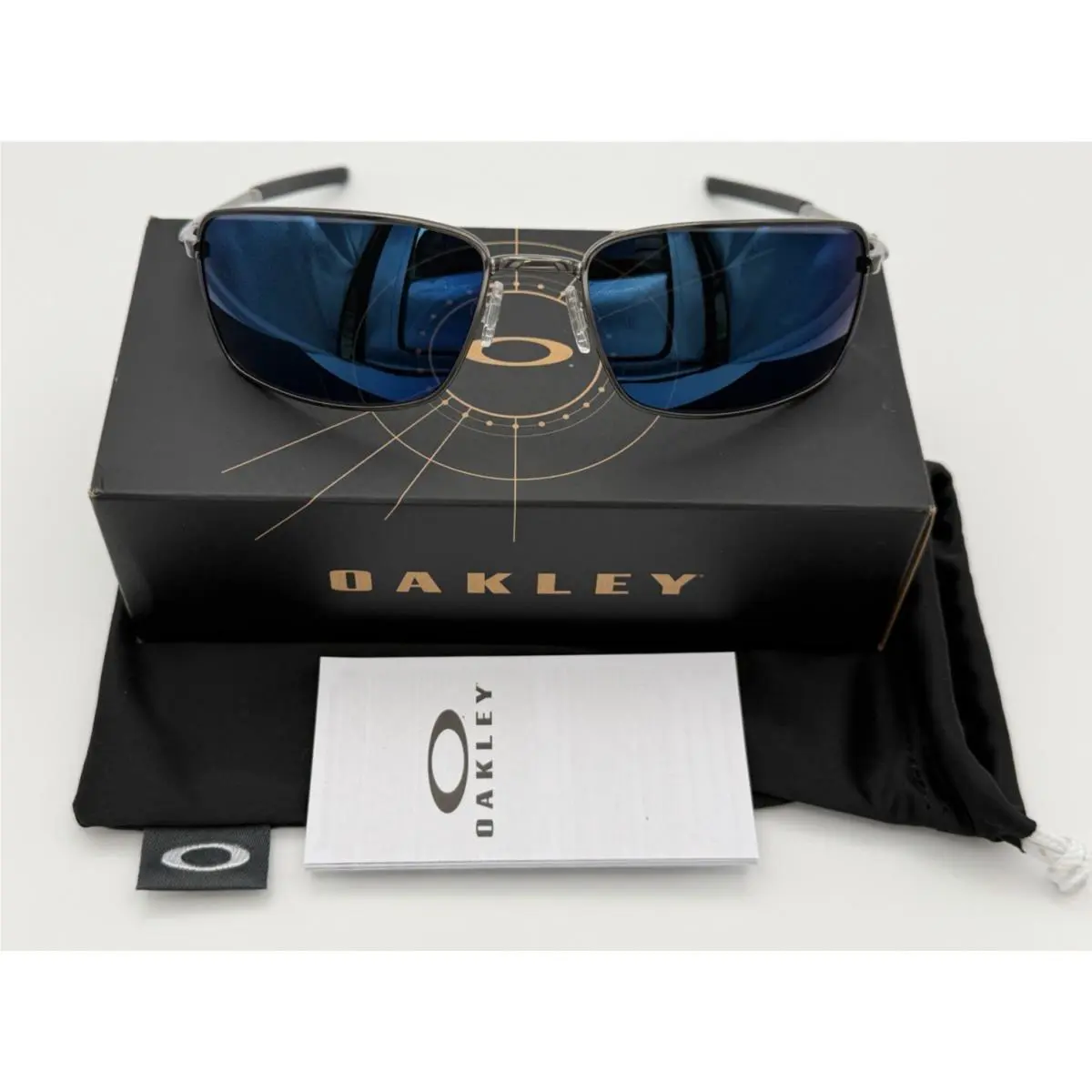 Square Wire Sunglasses Cement/ice Blue Iridium OO4075-02 Rare by Oakley