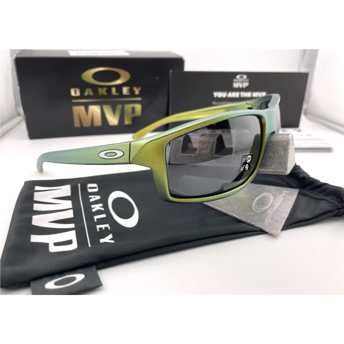 Oakley Gibston Mvp Matte Gold Silver Shift Prizm Black Sunglasses OO9449-21 Rare