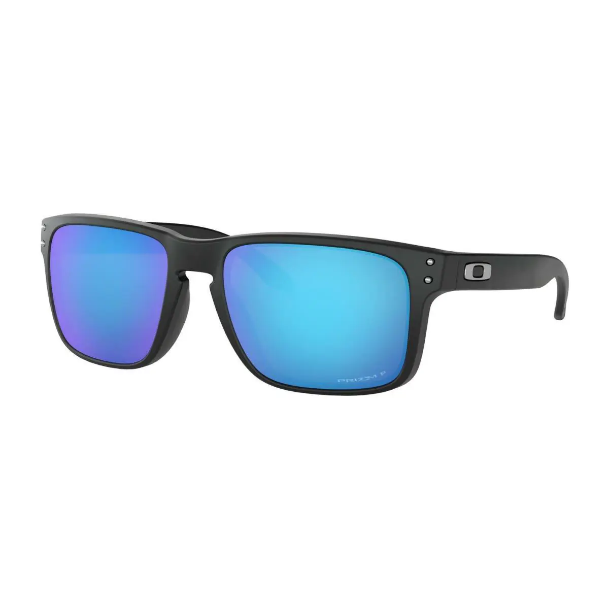 Oakley Holbrook Polarized Blue Mirror Sunglasses OO9102-F0 55 - Frame: Black, Lens: Blue