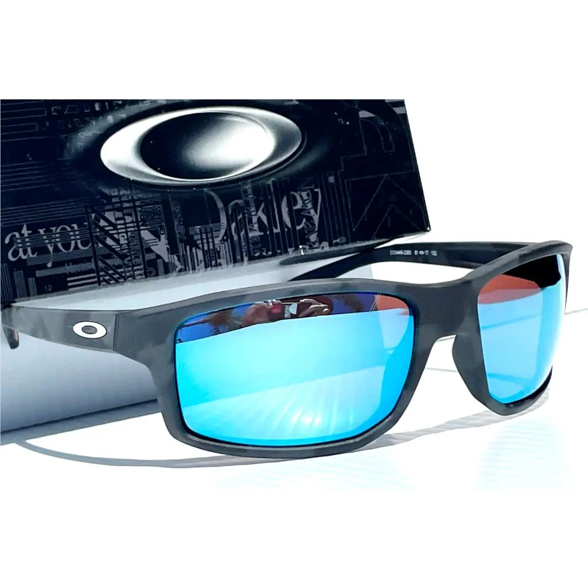 Oakley Gibston Matte Black Camo Polarized Prizm Deep Water Blue Sunglass 9449-23