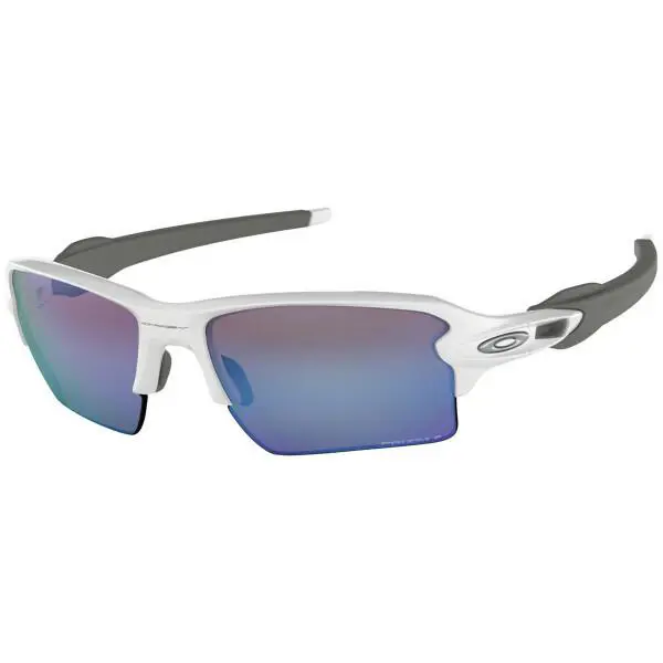 Flak 2.0 XL Polished White Polarized Blue Prizm Sunglasses OO9188-82 59 by Oakley