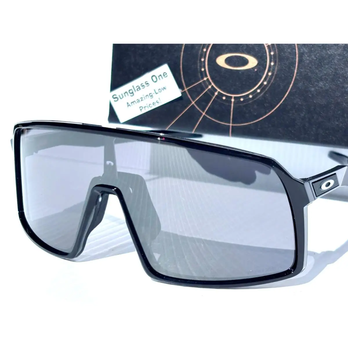 Sutro Polished Black Shield Prizm Black Lens Sunglass 9406-01 by Oakley