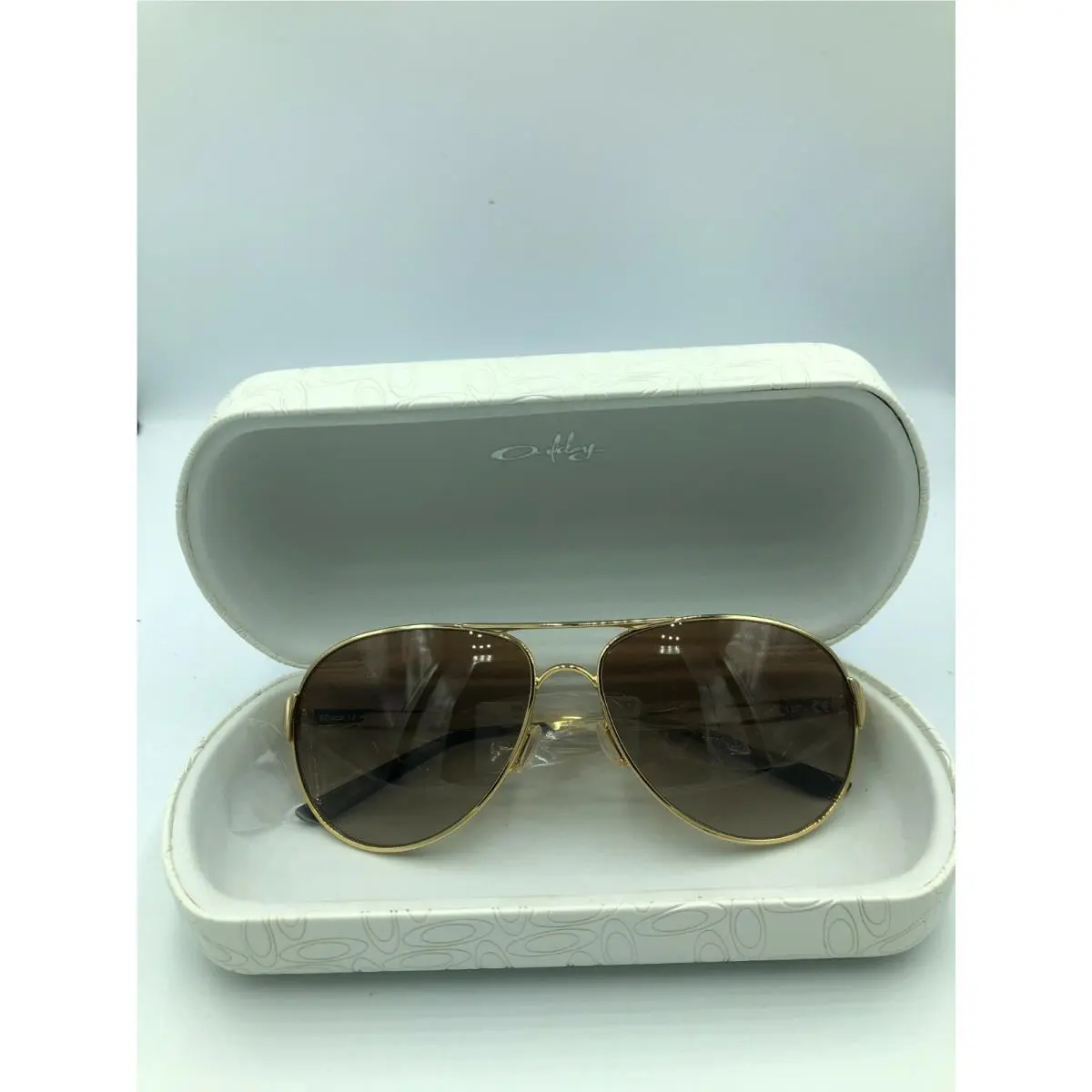 Oakley Aviator Caveat Sunglasses Polished Gold Frame Brown Lens Womens 4054-07