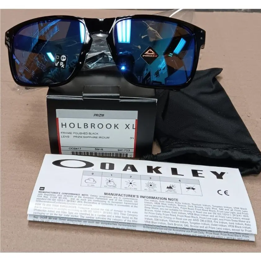 Oakley Holbrook XL Shiny Black Prizm Sapphire Blue Sunglass 9417-03
