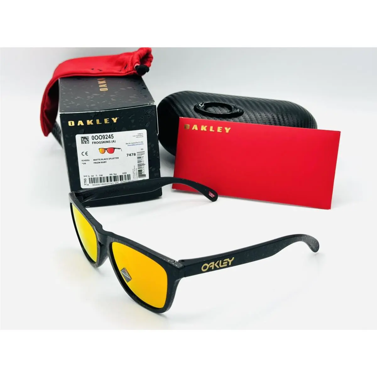 Oakley Frogskins A Sunglasses Chinese Years Black Splatter -prizm Ruby