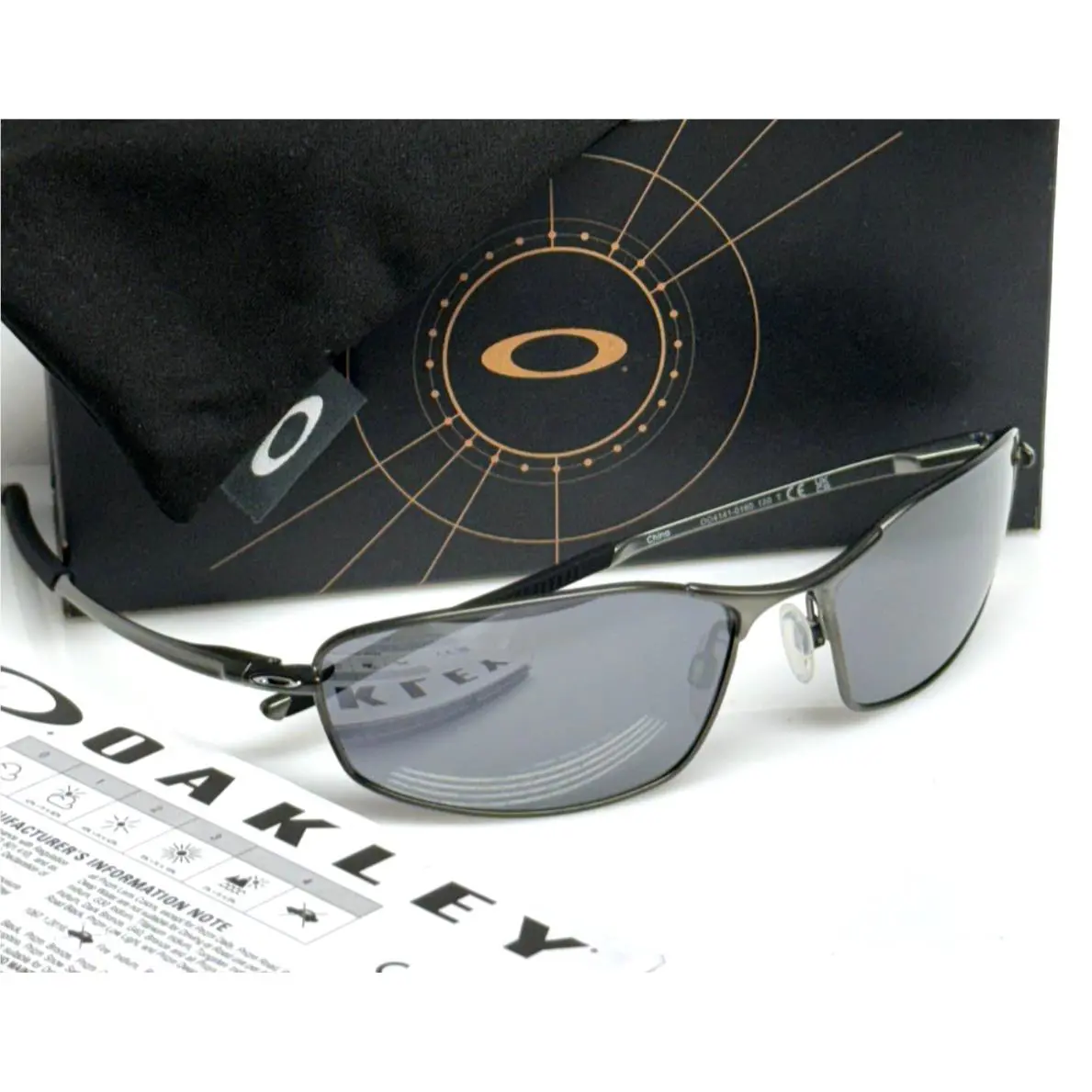 Oakley Whisker 4141-0160 Sunglasses Satin Carbon w/ Prizm Black Iridium