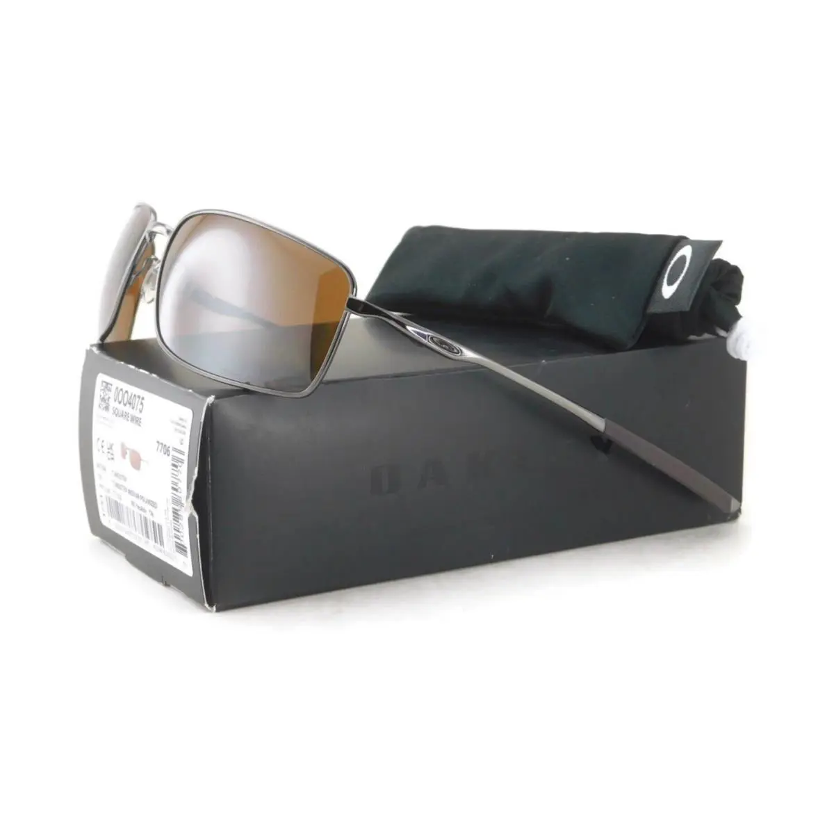 Square Wire Sunglasses Tungsten / Polarized Tungsten Iridium Lens by Oakley