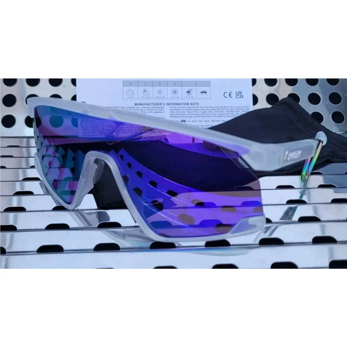 Oakley Bxtr 9237-0239 Sunglasses Matte Clear W/prizm Violet Iridium Lenses