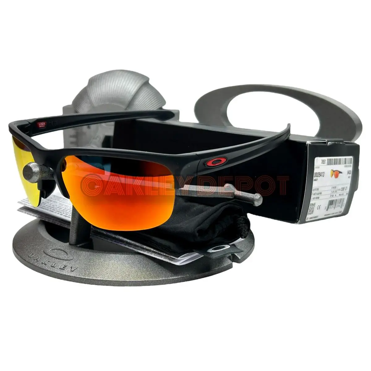 Oakley Sliver Edge 009413 Matte Black Ink/ruby Iridium Sunglasses - Frame: MATTE BLACK INK, Lens: RUBY