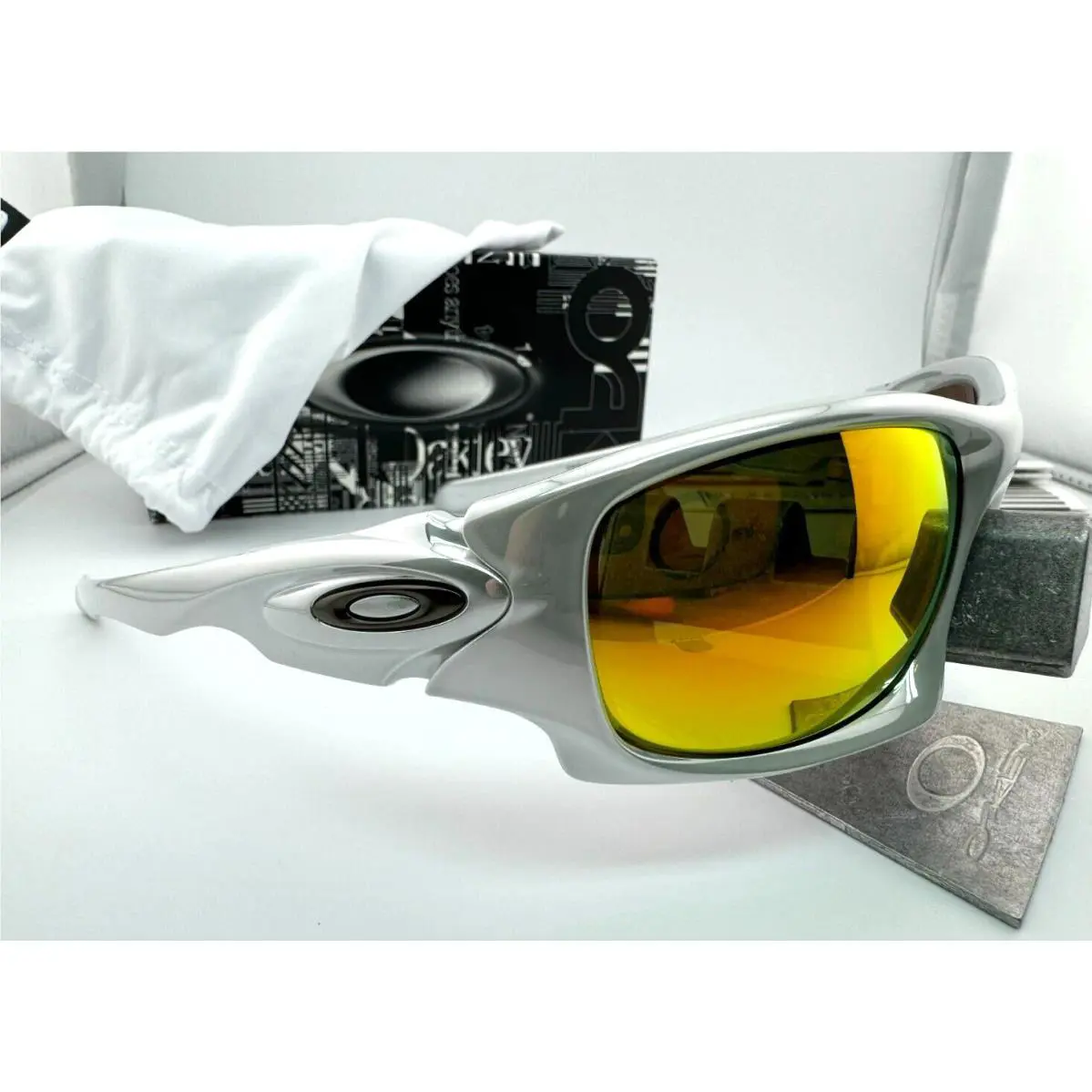 Ten X White Chrome with Fire Iridium Sunglasses OO9128-03 by Oakley