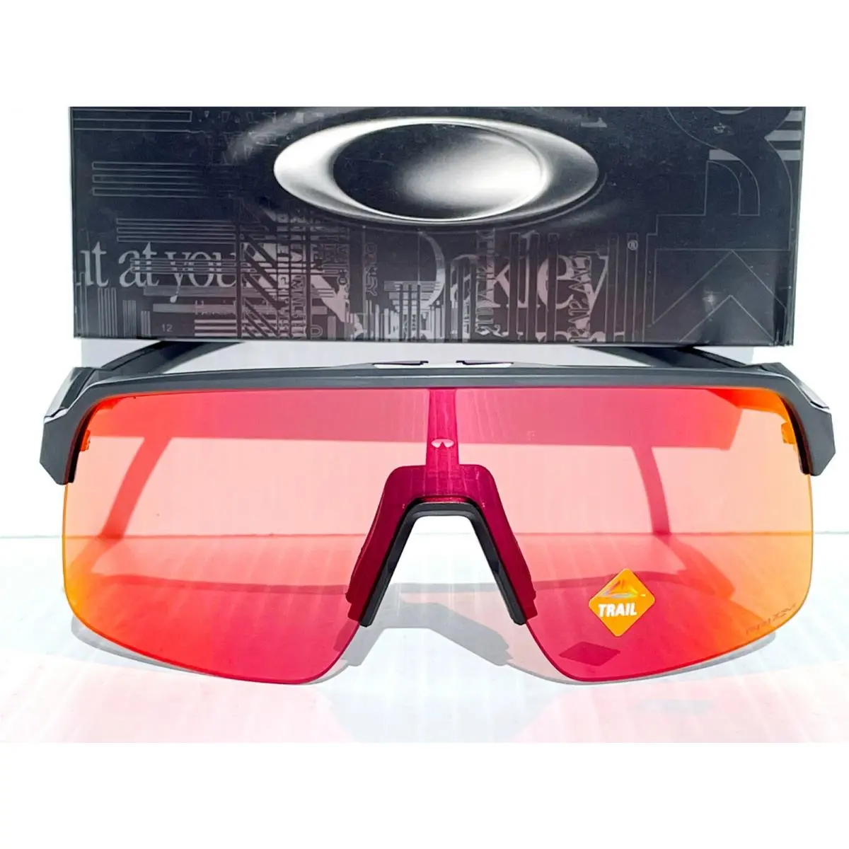 Sutro Lite Matte Carbon Rimless Prizm Torch Red Golf Sunglass 9463-04 by Oakley