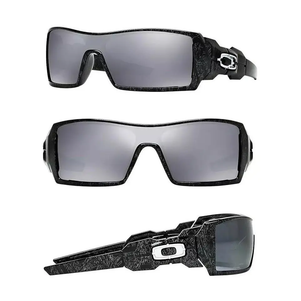 Oil Rig Sunglasses / Silver Ghost Text / Black / Iridium Lens /24-058 by Oakley