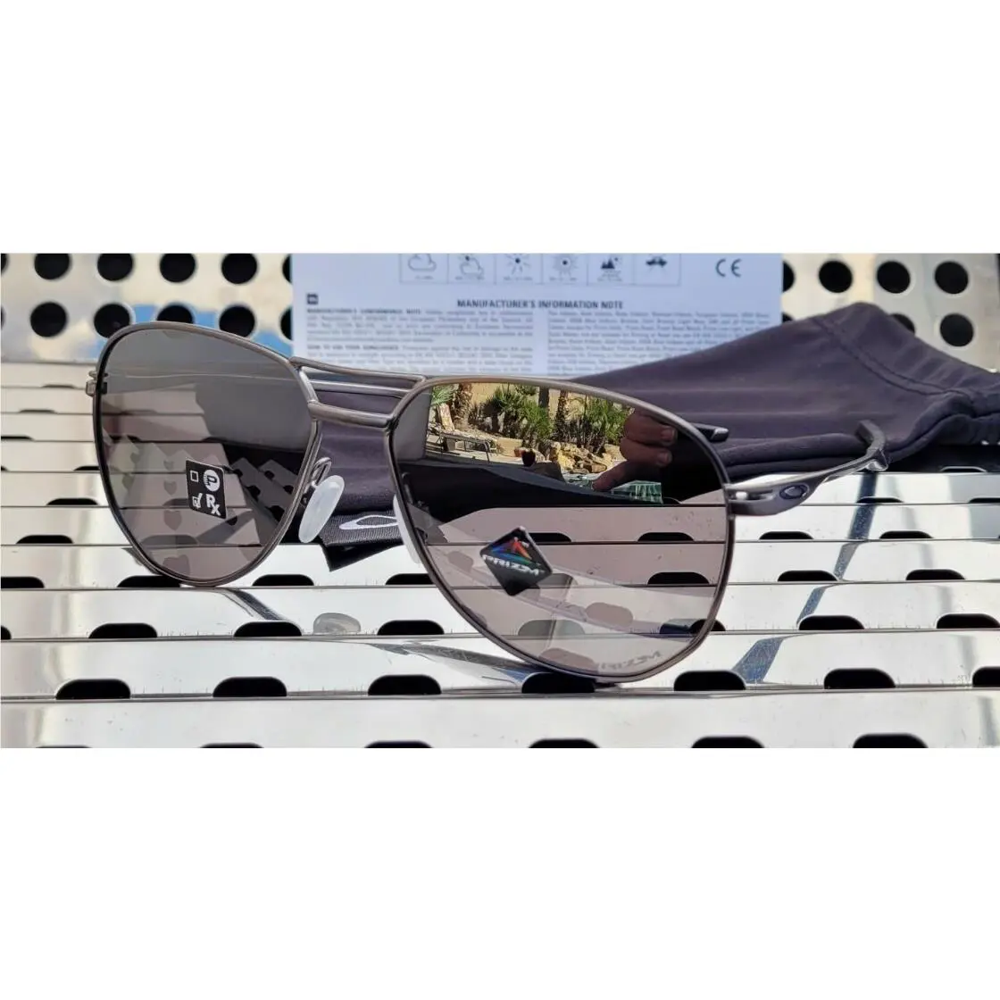 Contrail 4147-0257 Aviator Sunglasses Matte Gunmetal w/ Prizm Black by Oakley
