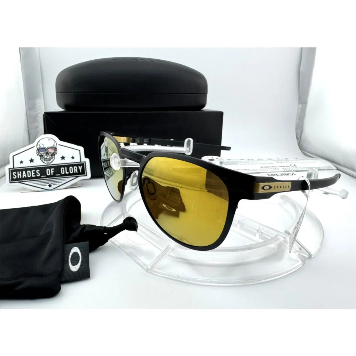 Diecutter Satin Black 24K Iridium Gold Titanium Sunglasses OO4137-03 55MM by Oakley