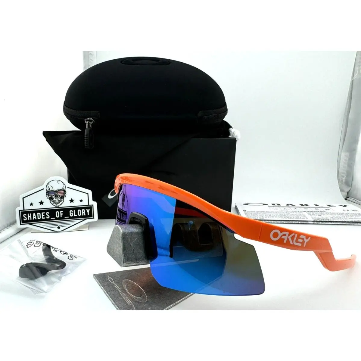 Oakley Hydra Neon Orange with Prizm Sapphire Blue Sunglasses OO9229-06