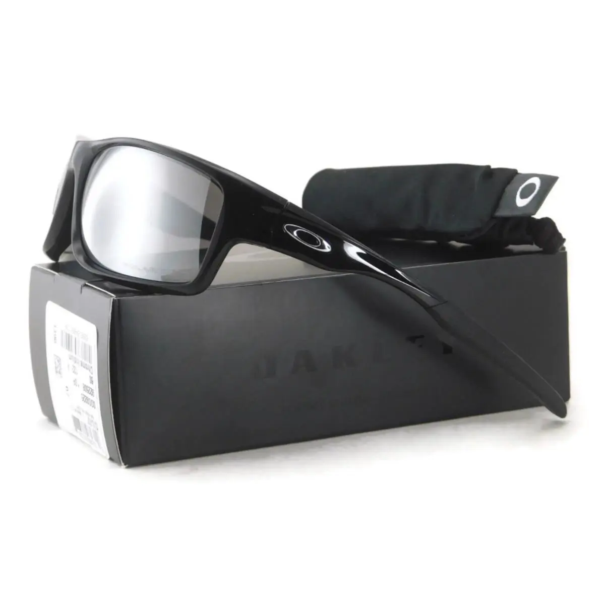 Canteen Sunglasses Polished Black / Polarized Chrome Iridium Lens by Oakley
