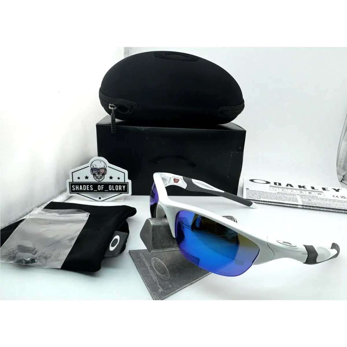 Half Jacket 2.0 White Prizm Sapphire Asian Low Bridge Sunglasses 9153-30 by Oakley