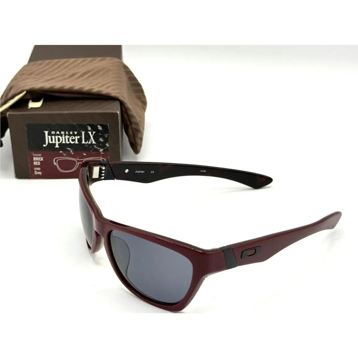 Oakley Jupiter LX Womens Sunglasses Vintage Brick Red Frame W/ Grey Lens