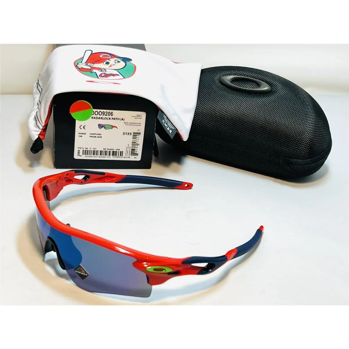 Oakley Hiroshima Carps Radarlock Path A Sunglasses Carps Red - Prizm Jade