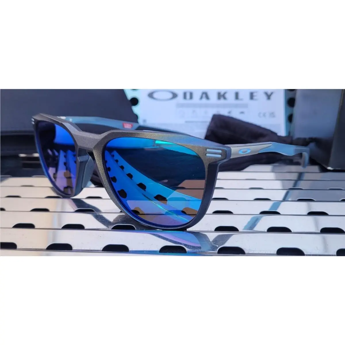 Oakley Thurso 9286-0754 Sunglasses Blue Steel w/ Prizm Sapphire Lenses