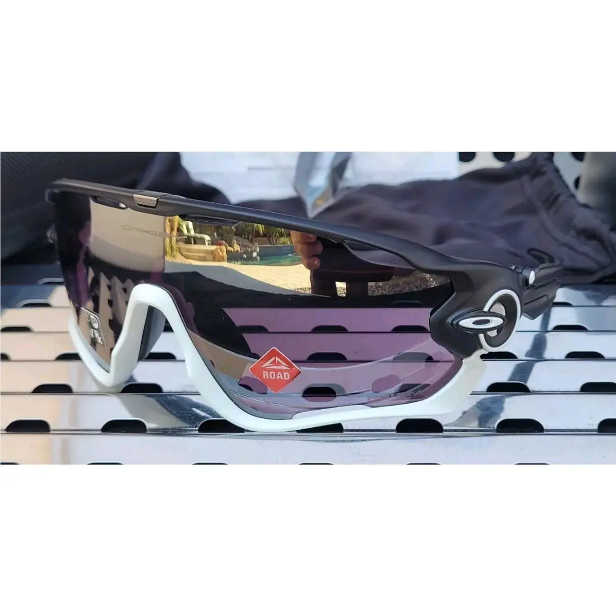 Oakley Jawbreaker 9290-5031 Sunglasses Matte Blk-wht w / Prizm Road Black