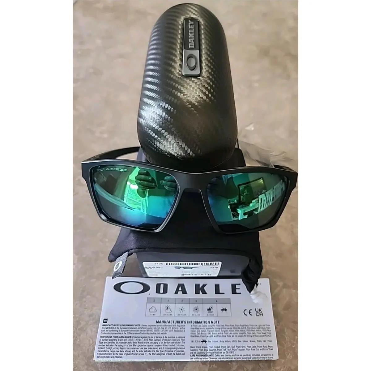 Oakley Targetline Matte Black with Prizm Jade Polarized Sunglasses OO9397-07