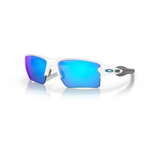 Flak 2.0 XL Prizm Sapphire Lenses Polished White Frame Sunglasses by Oakley