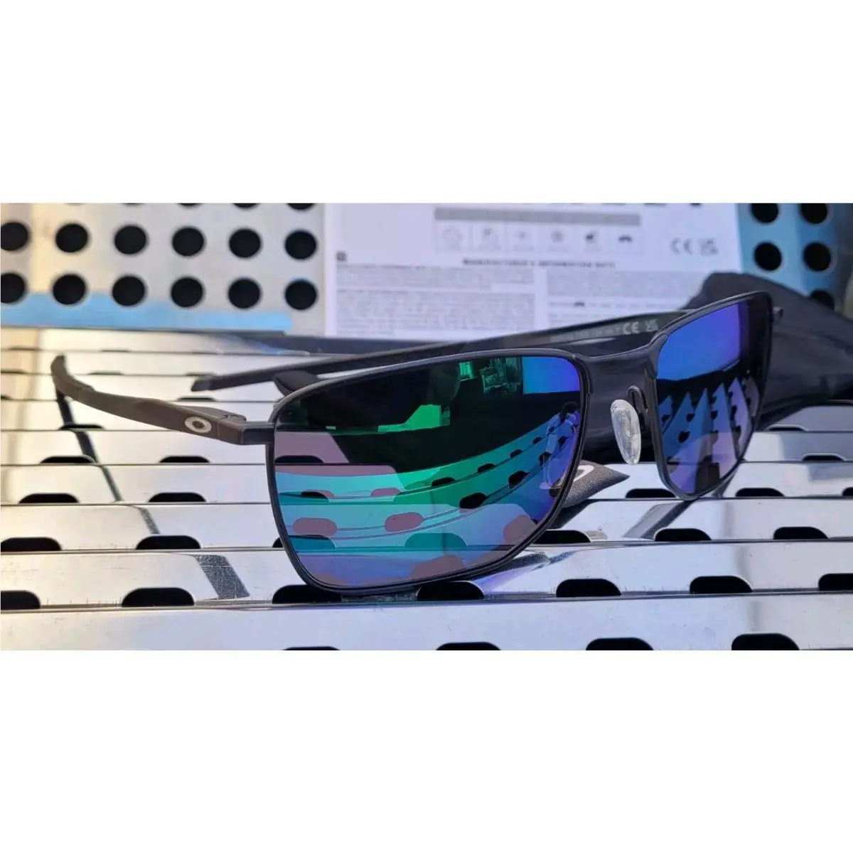 Oakley Ejector Sunglasses 4142-1358 Satin Steel w/ Prizm Jade Lenses
