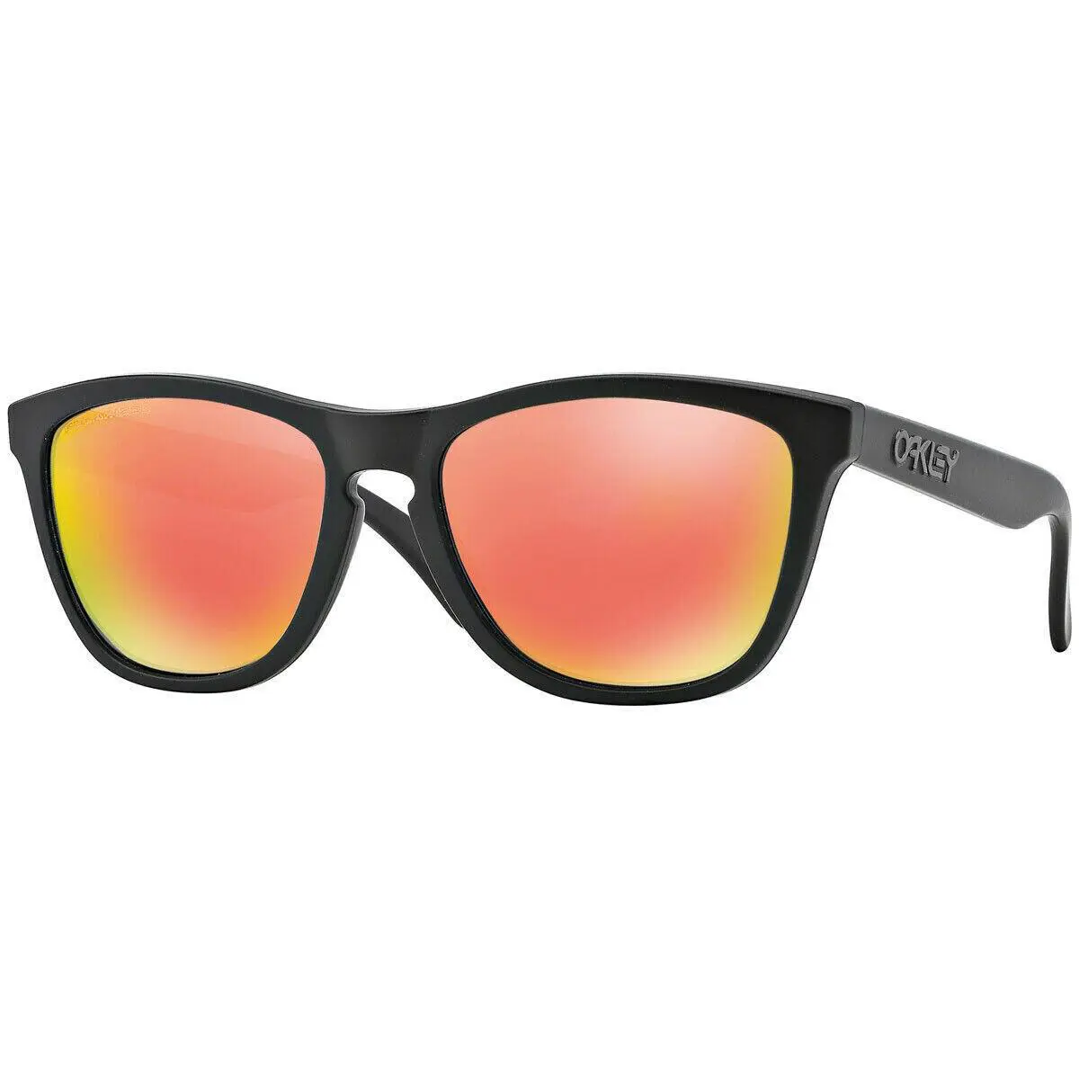 Oakley Sunglasses Frogskins Matte Black W/ruby Iridium Polarized Lens 24-402 - Frame: Matte Black, Lens: Ruby Iridium