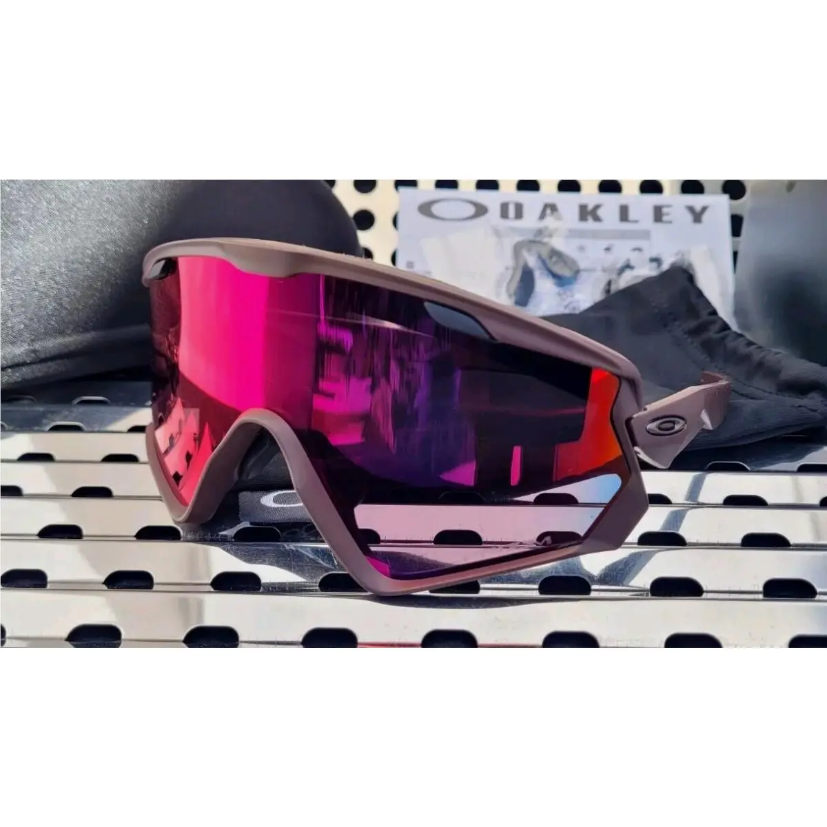Oakley Wind Jacket 2.0 9418-2945 Sunglasses. Matte Grenache w/ Prizm Road