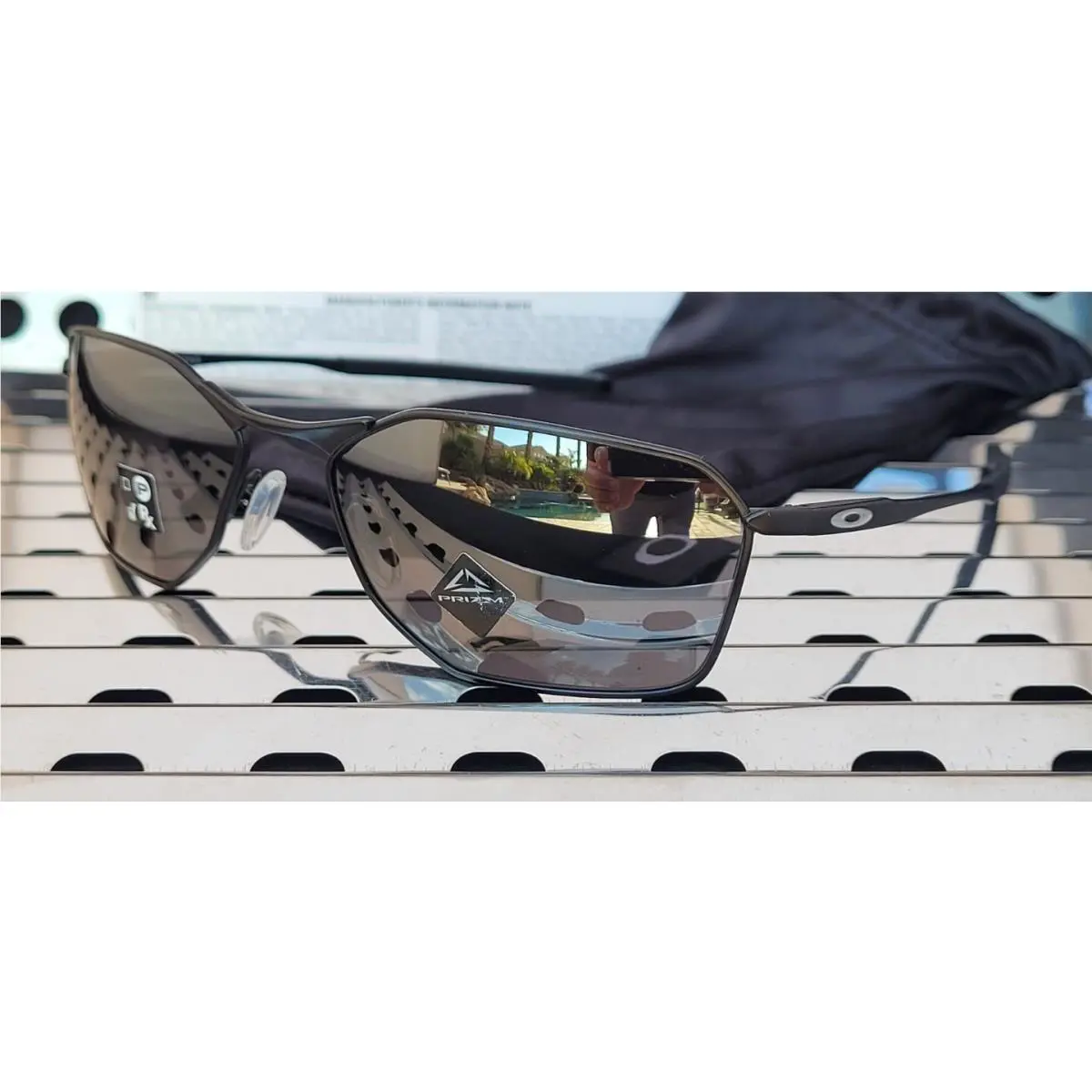 Oakley Savitar 6047-0158 Sunglasses Satin Black Titanium w/ Prizm Black Irid