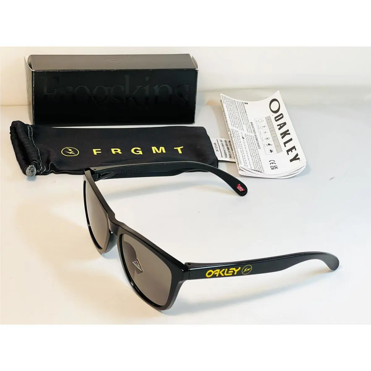 Oakley Frogskins Sunglasses Fragment Yellow Limited Edition Prizm Grey Lens
