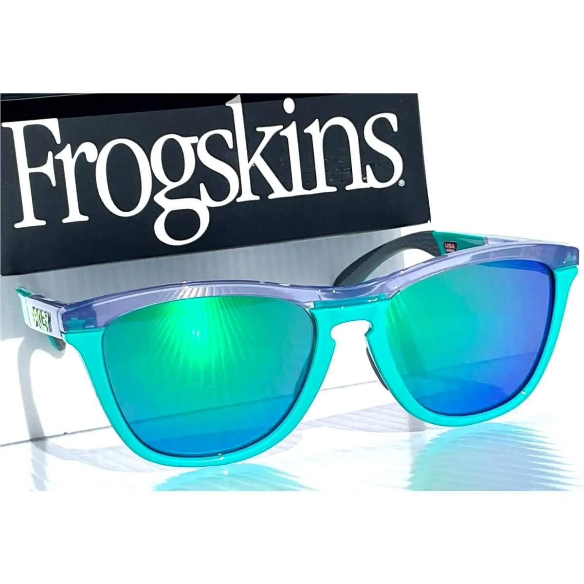 Frogskins Range Lilac Celeste Polarized Galaxy Jade Sunglass 9284-06 by Oakley