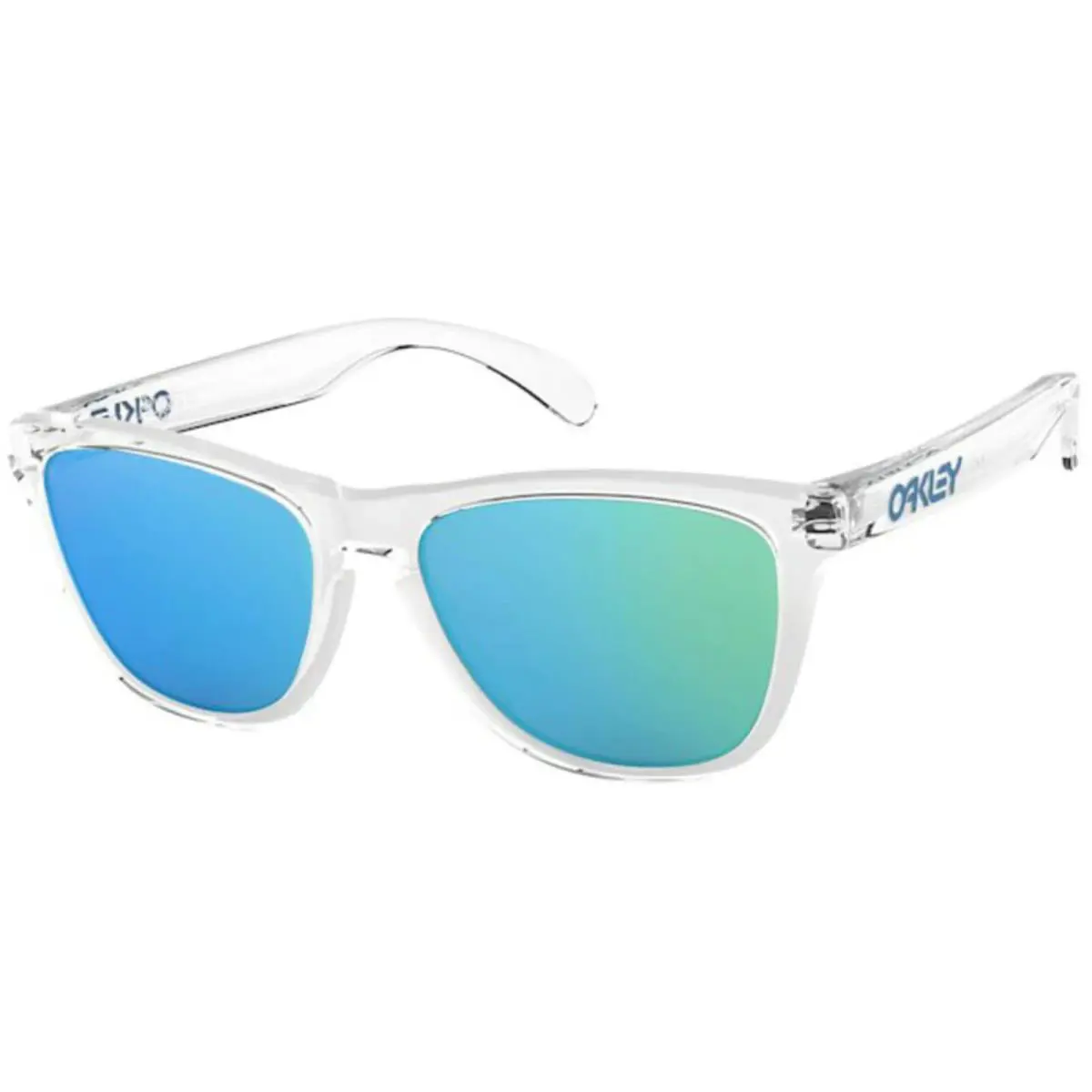 Oakley Sunglasses Frogskins Crystal Clear W/sapphire Iridium OO9013-A6 - Frame: Clear, Lens: Blue