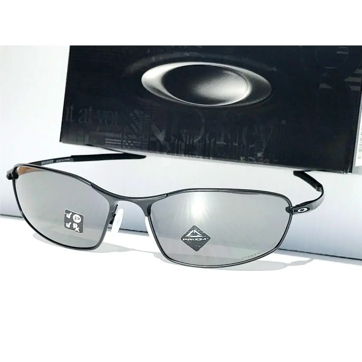 Oakley Whisker Satin Back w Polarized Prizm Black Iridium Sunglass 4141-03