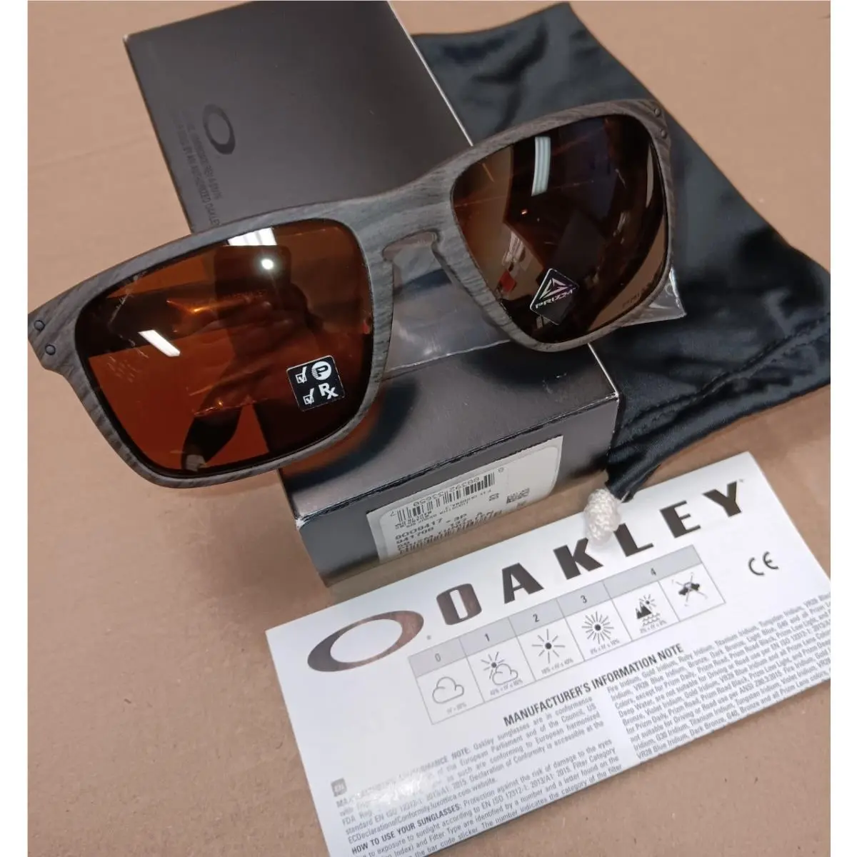 Holbrook XL Woodgrain Polarized Prizm Tungsten Sunglass OO9417-06 by Oakley