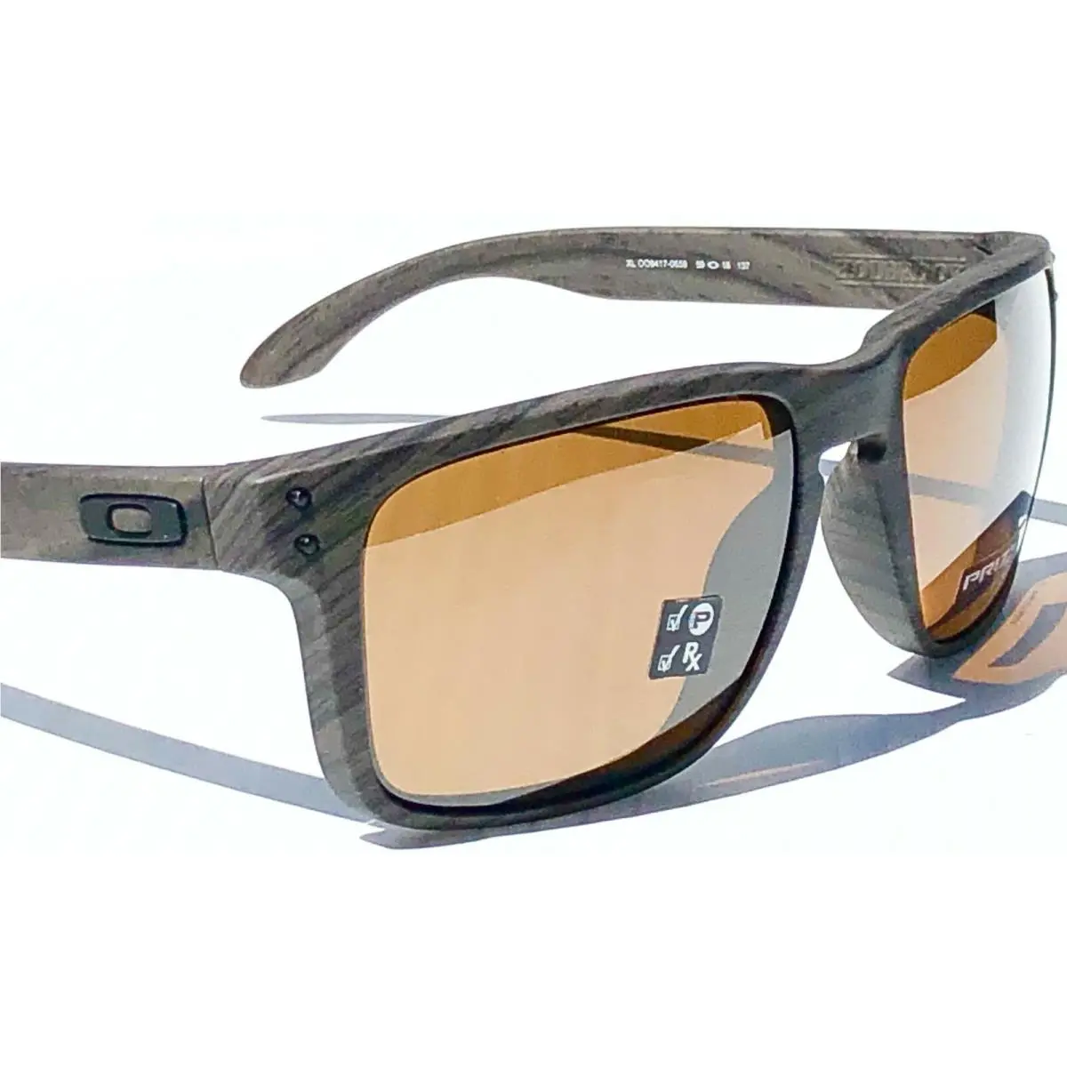 Holbrook XL Woodgrain Polarized Prizm Tungsten Golf Sunglass 9417-06 by Oakley