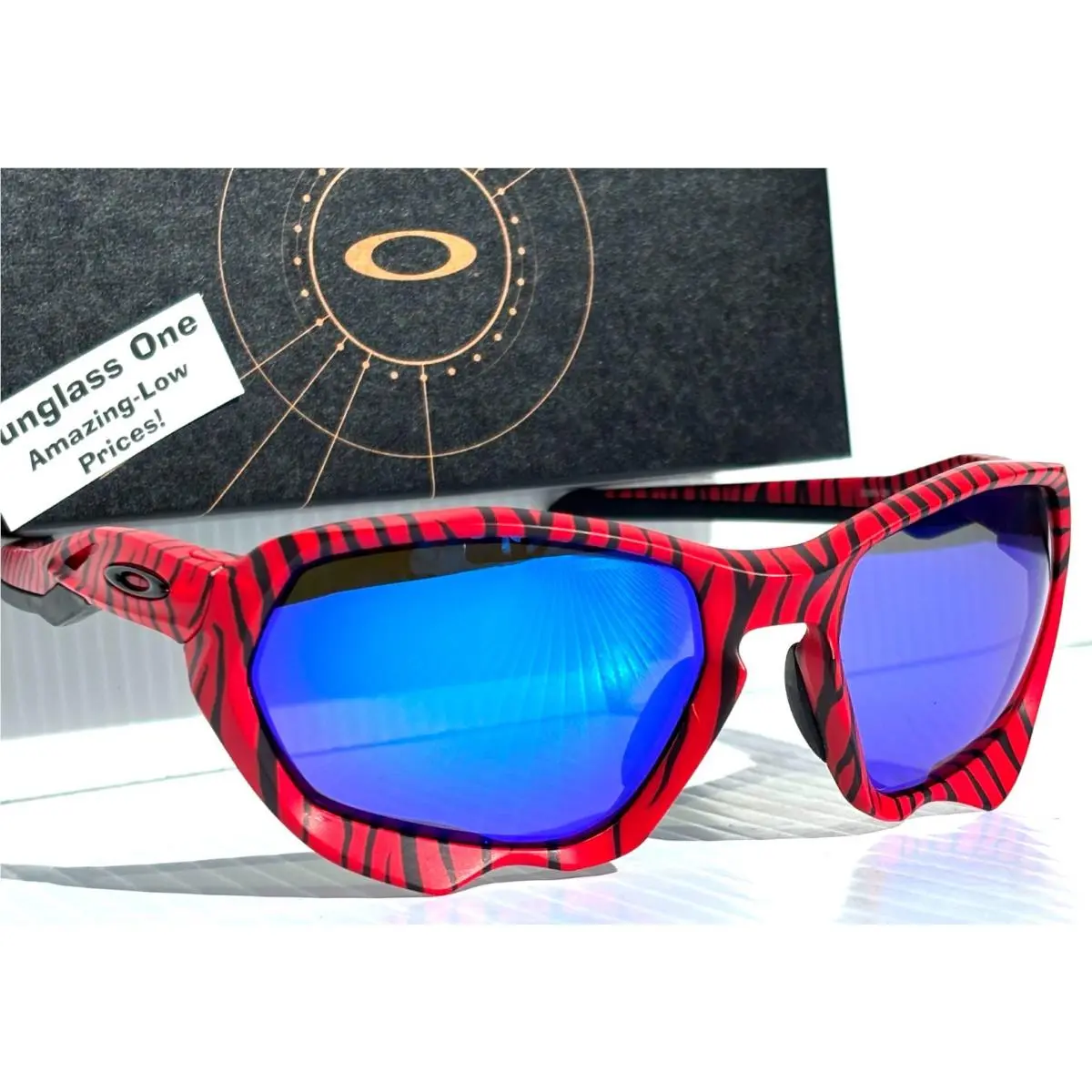 Plazma Red Tiger Polarized Galaxy Blue Mirror Lens Sunglass 9019-12 by Oakley