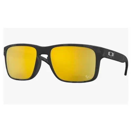 Men`s OO9102 Holbrook Square Sunglasses Matte Black Tortoise/prizm 24K by Oakley