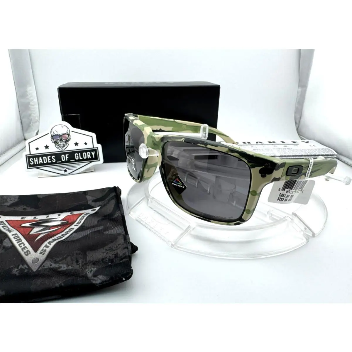 Oakley Holbrook SI Woodland Camo Spin Prizm Grey Polarized Sunglasses OO9102-V2